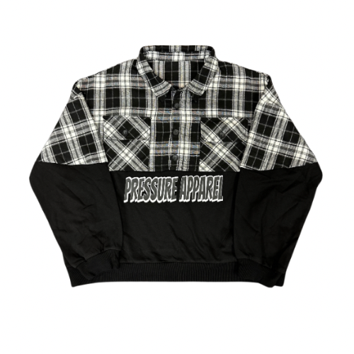 Plaid Black & White Pressure Apparel Button Up